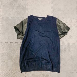 Leather sleeve, Wool body “T-Shirt”